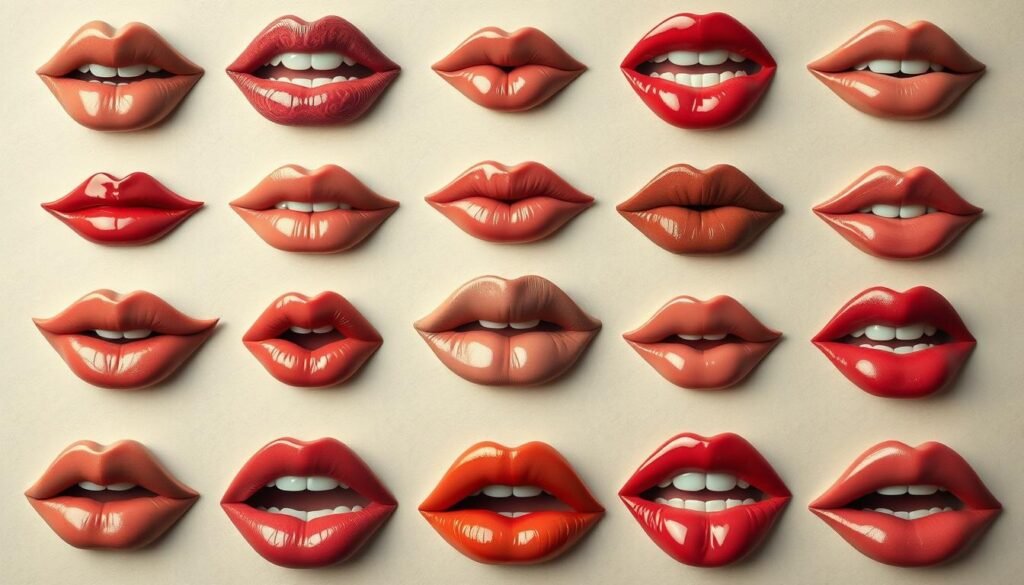 A collection of captivating lip styles, each with its own unique shape and allure. Meticulously rendered in a soft, muted color palette, the lips are presented against a subtly textured, neutral background, allowing their intricate details to shine. Dramatic, pouty, delicate, and full - a diverse array of lip expressions, captured with a keen eye for realism and artistic flair. The lighting is soft and diffused, creating a sense of depth and dimension, while the camera angle provides an intimate, close-up perspective, inviting the viewer to study the nuances of each lip style. This image serves as a visually compelling reference for artists, showcasing the breadth of possibilities when it comes to drawing stunning, expressive lips.