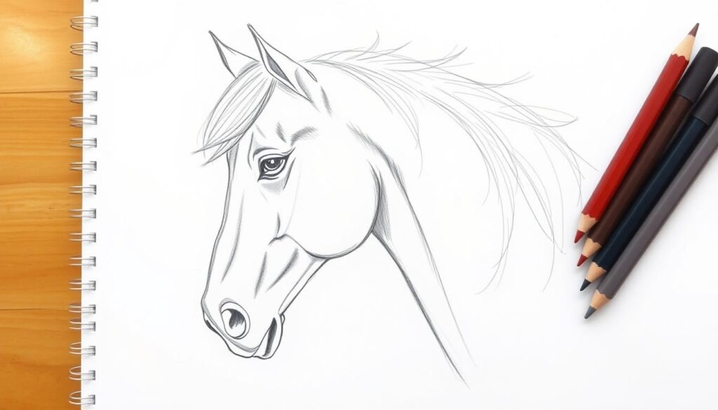 how to draw a horse
