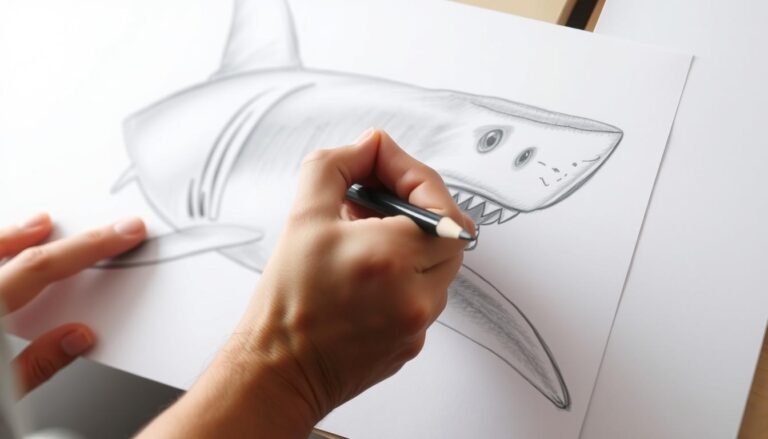 how to draw a shark