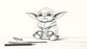 how to draw baby yoda