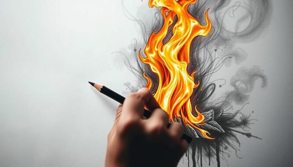 how to draw fire