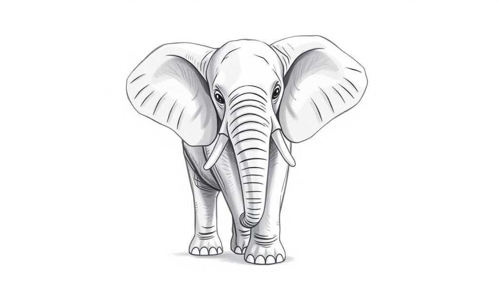 elephant drawing how to