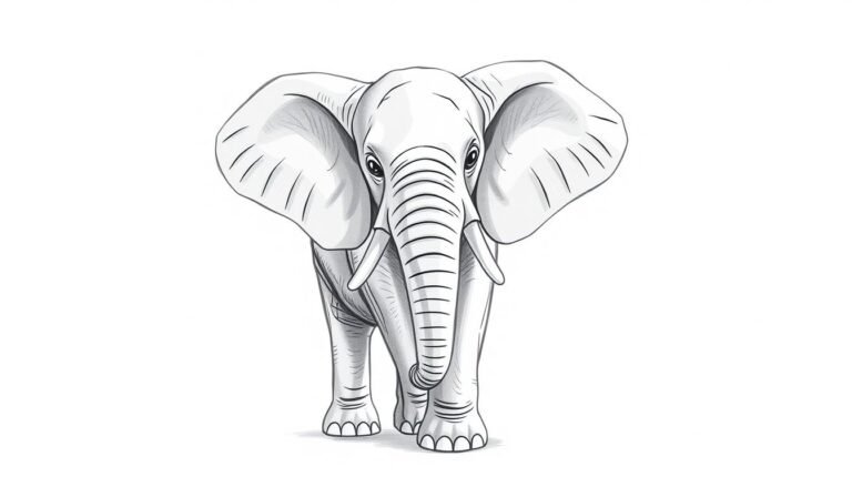 elephant drawing how to