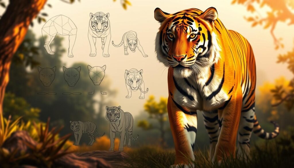 how can i draw a tiger