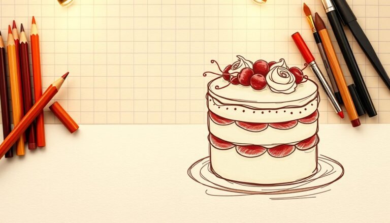 how to draw a cake