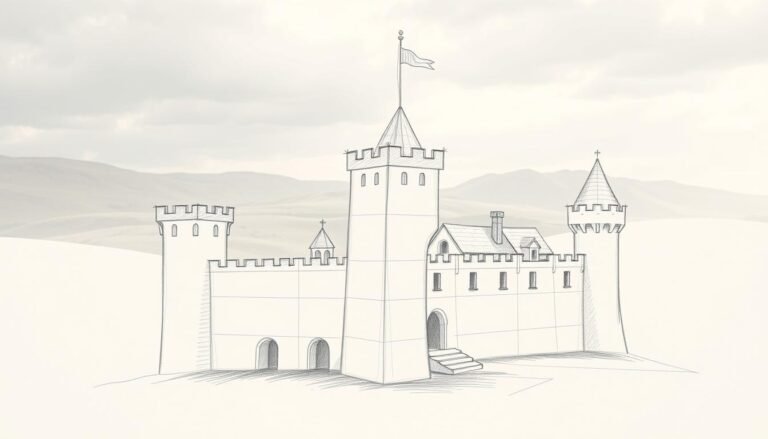 how to draw a castle