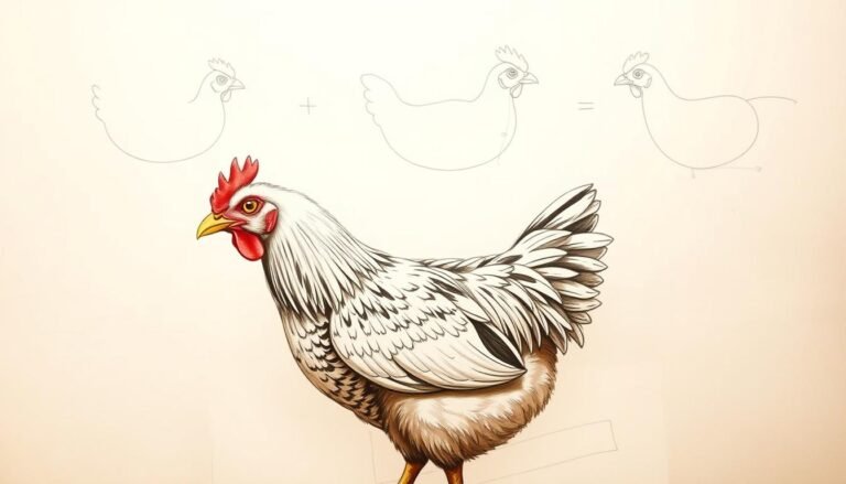 how to draw a chook