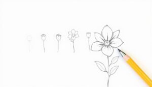 how to draw a flower easy