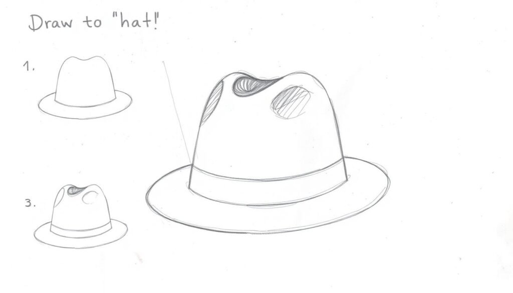 how to draw a hat