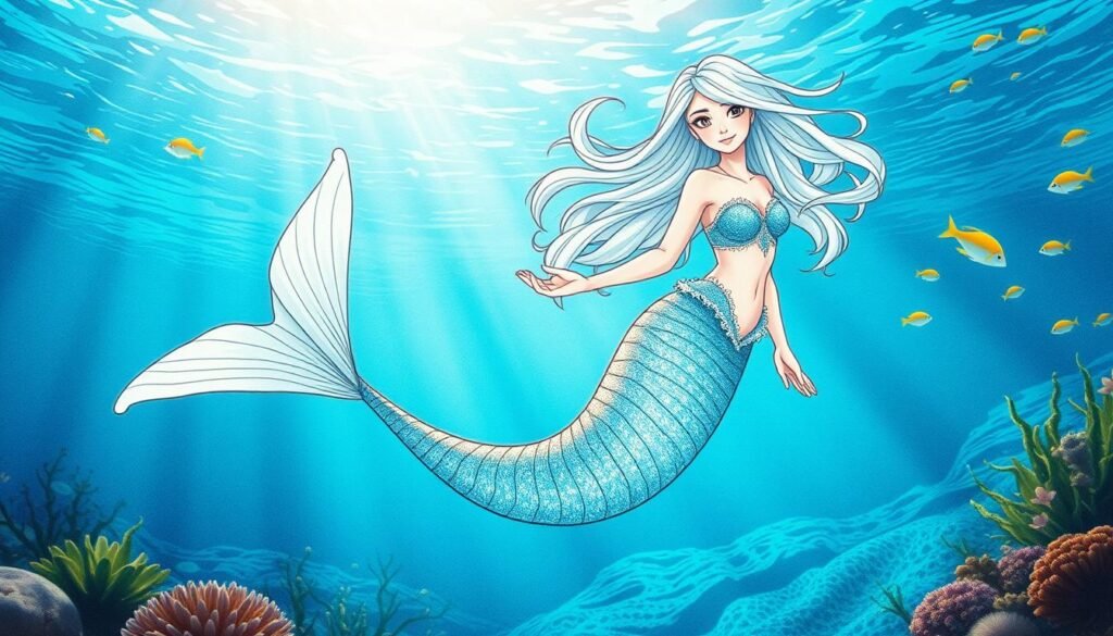 how to draw a mermaid
