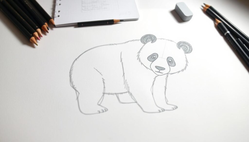 how to draw a panda