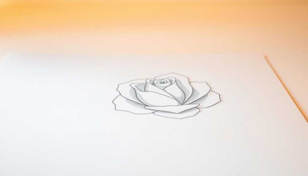 how to draw a simple rose