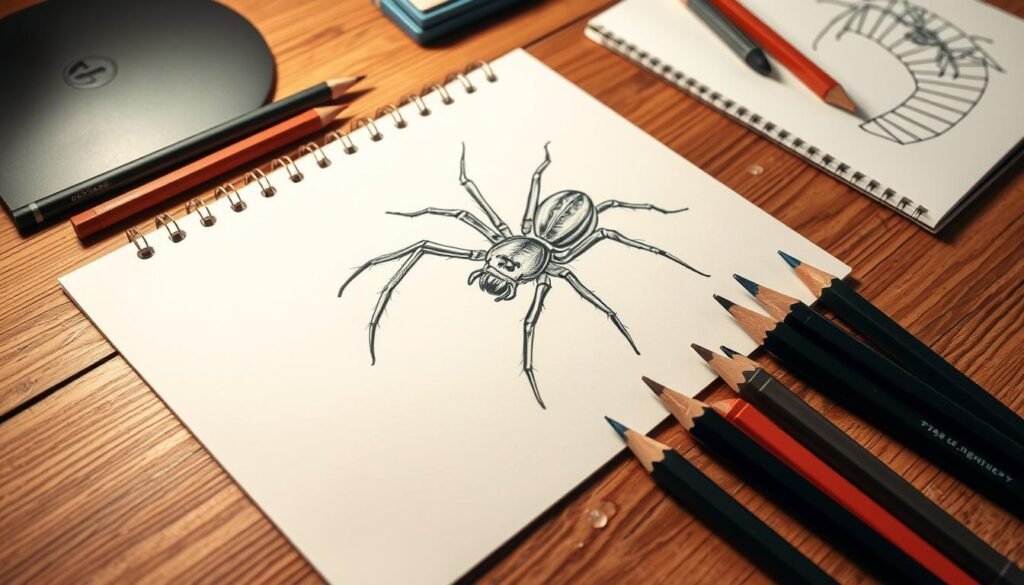 how to draw a spider