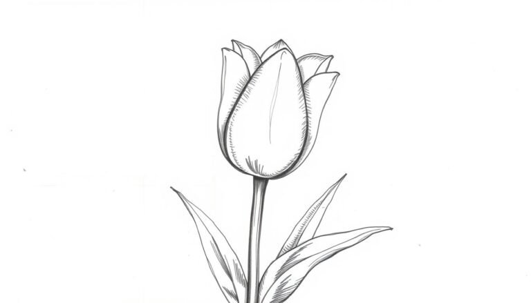 how to draw a tulip