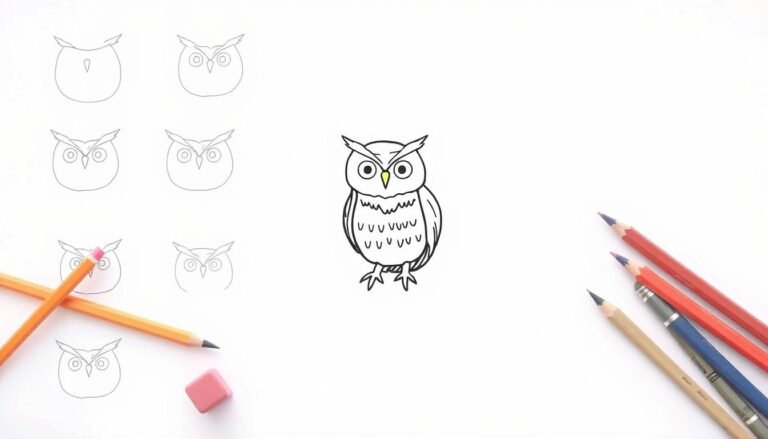 how to draw an owl