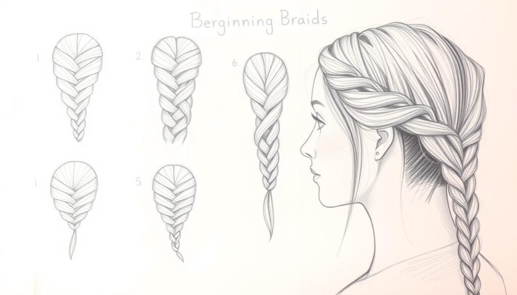 how to draw braids