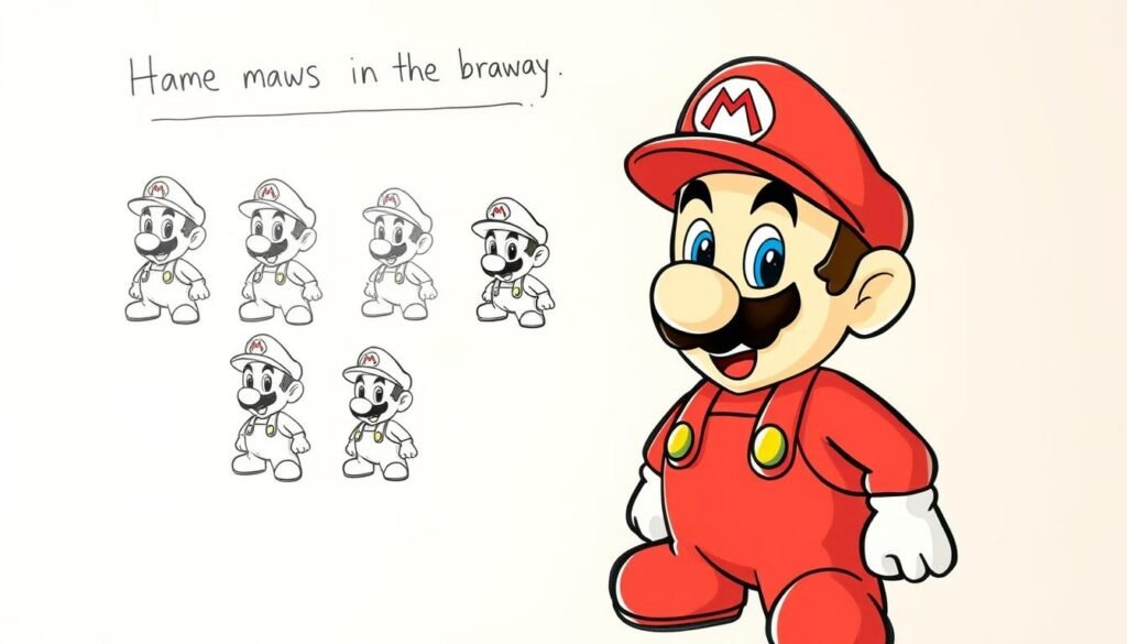how to draw mario