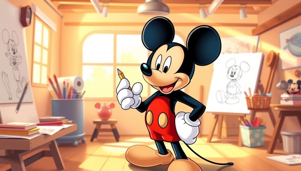 how to draw mickey mouse