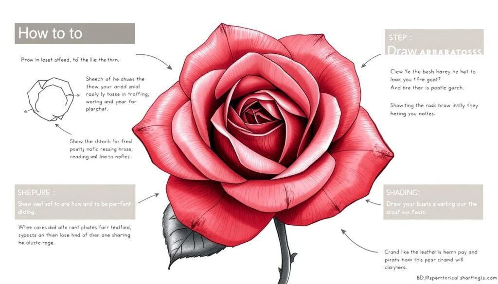 how to draw roses