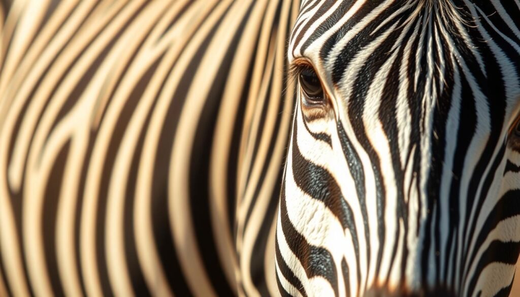 A detailed tutorial on how to draw zebra stripes, with a close-up view of the complex, interlocking pattern. The striped fur is rendered with intricate brushwork, capturing the texture and sheen. Warm, natural lighting accentuates the dimensional contours, creating a sense of depth and dimensionality. The composition focuses on the middle ground, showcasing the zebra's distinctive markings in sharp detail, while the background is softly blurred, directing the viewer's attention to the instructional subject matter. An atmosphere of artistic study and exploration pervades the scene, inviting the viewer to observe and learn.