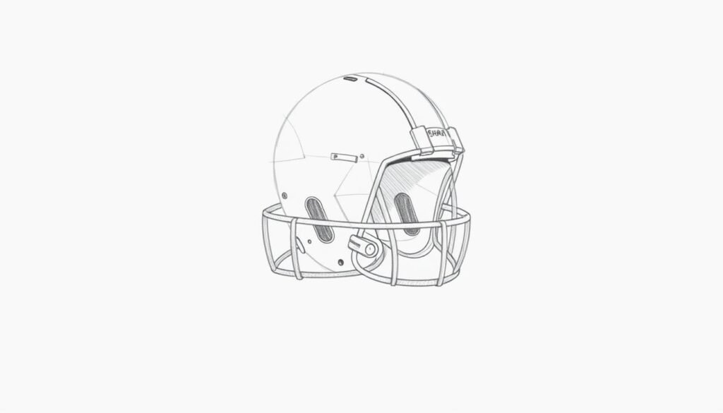 how to draw a football helmet
