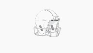 how to draw a football helmet