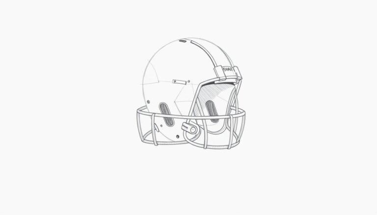 how to draw a football helmet
