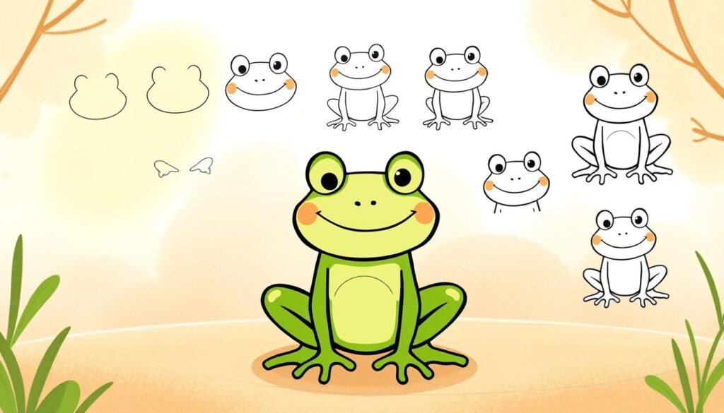 how to draw a frog easy