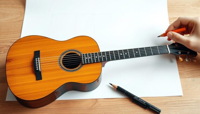how to draw a guitar