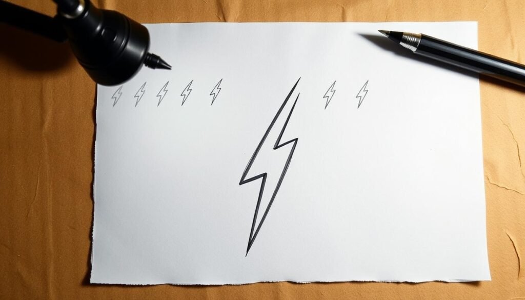 how to draw a lightning bolt