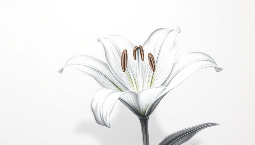 how to draw a lily flower