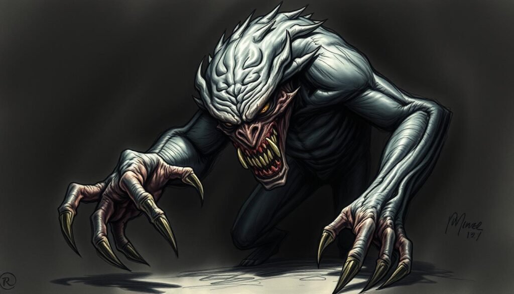 how to draw a monster