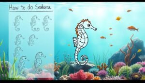 how to draw a seahorse