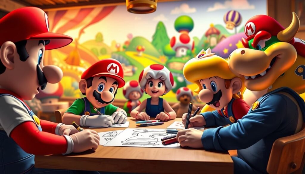 how to draw mario characters